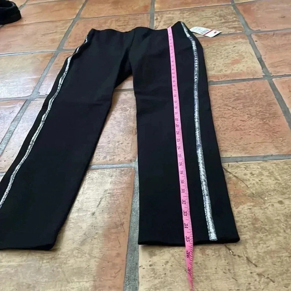🔷 KAREN KANE NEW Tuxedo Black Silver Stripe Ankle Pant XS - Picture 4 of 10